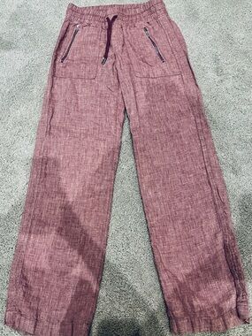 Athleta Women’s Cabo Linen Drawstring Pants - Dusty Rose, sz 0